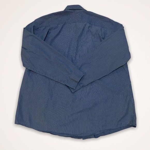 EDDIE BAUER Classic Fit Blue Pinstripe Shirt - Picture 2 of 5